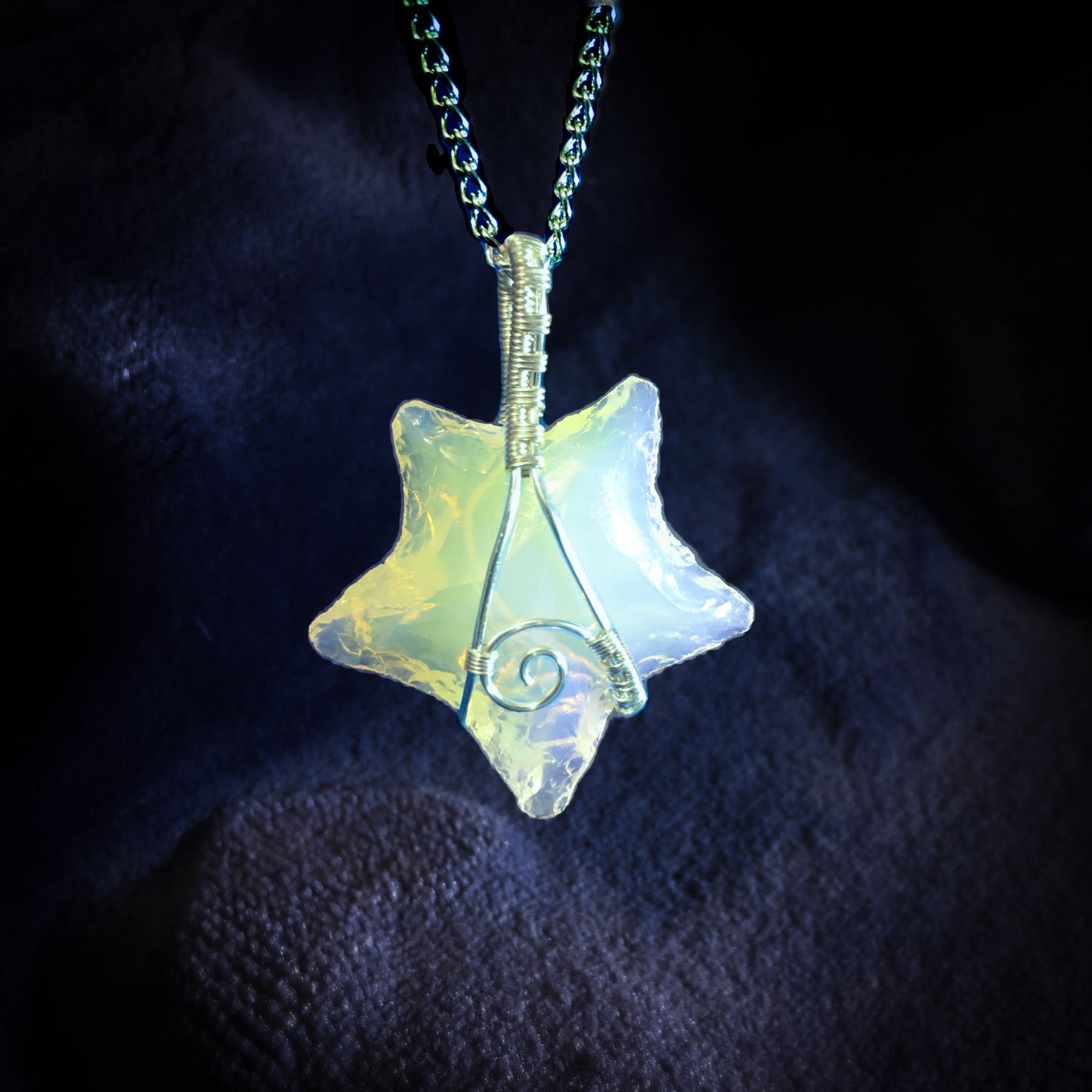 Reversible collar "POLARIS" opalite and copper