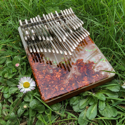 Chromatic Kalimba 37K POOPOOPIDOO UTOPIA- "BOULDER OPAL" - Rosewood