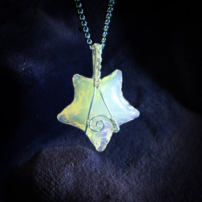 Reversible collar "POLARIS" opalite and copper