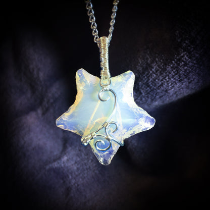 Reversible collar "POLARIS" opalite and copper